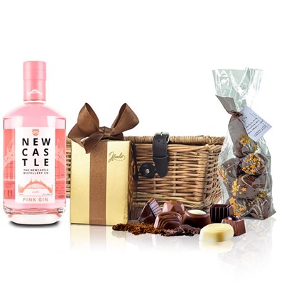 Newcastle Pink Gin 70cl And Chocolates Hamper